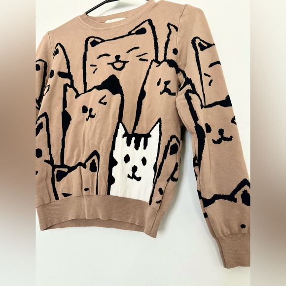 Lizette collection LC cat print sweater size small - Picture 2 of 9